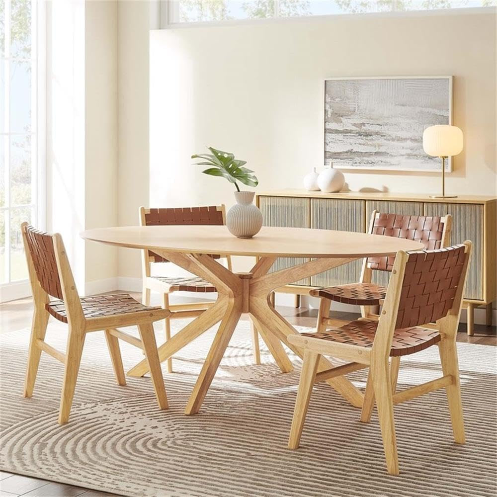 Crossroads Oak Oval Dining Table Mid Century