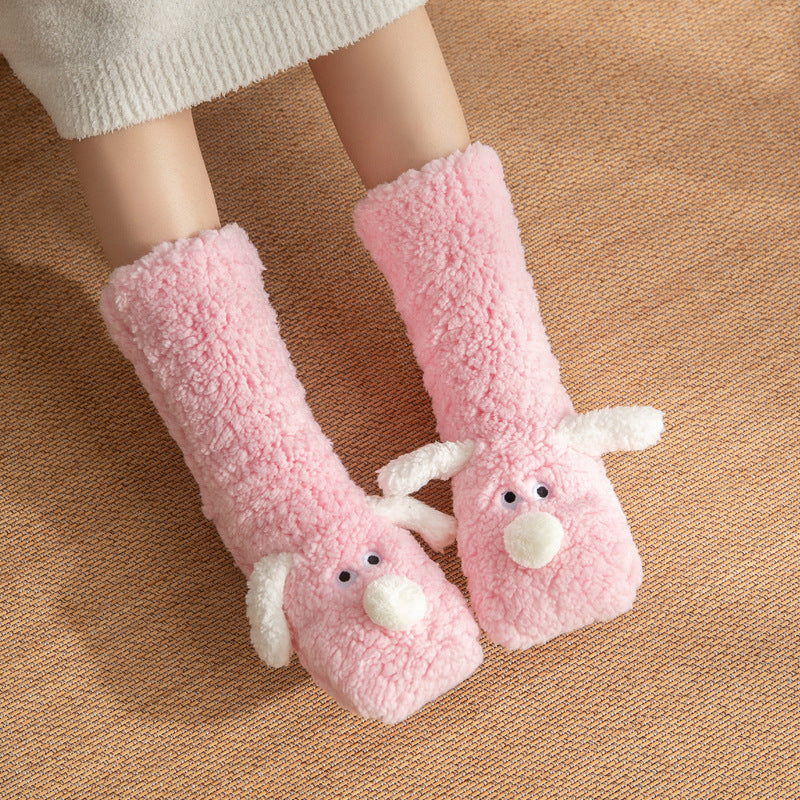 Cute Cartoon  Non-slip Plush Socks