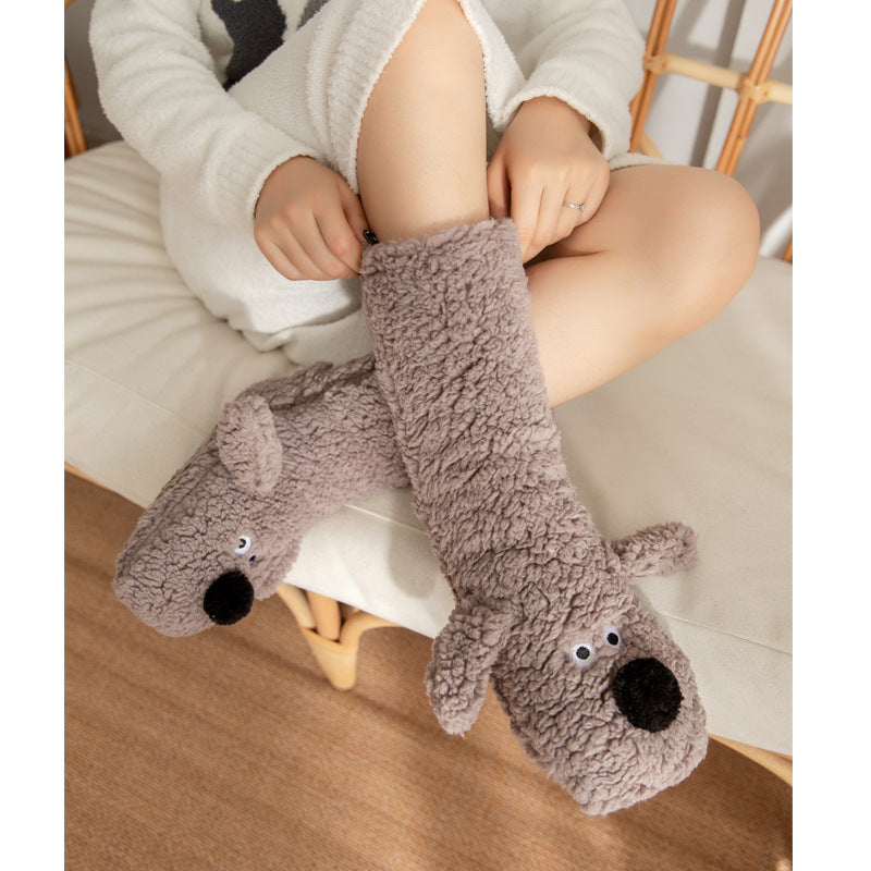 Cute Cartoon  Non-slip Plush Socks