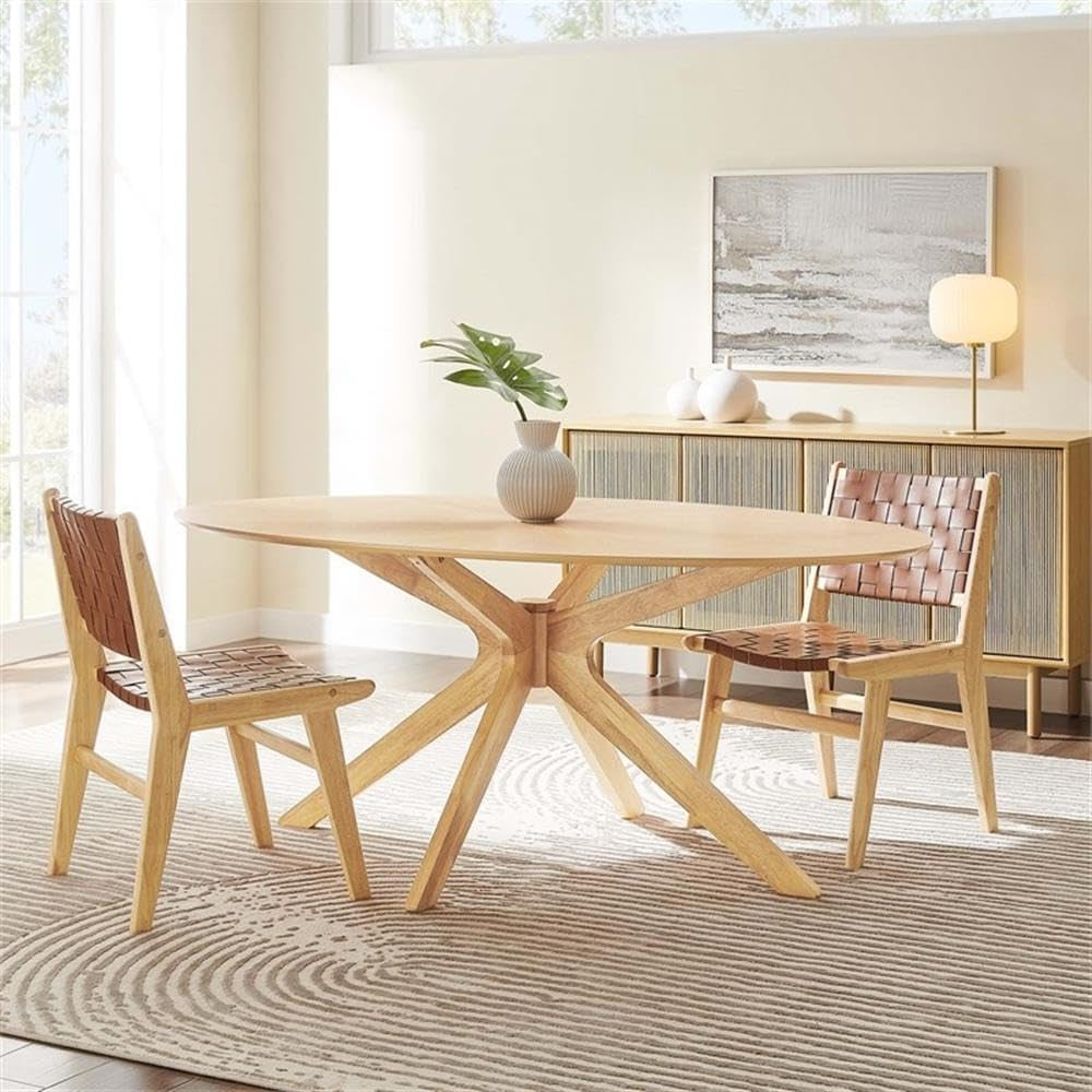 Crossroads Oak Oval Dining Table Mid Century