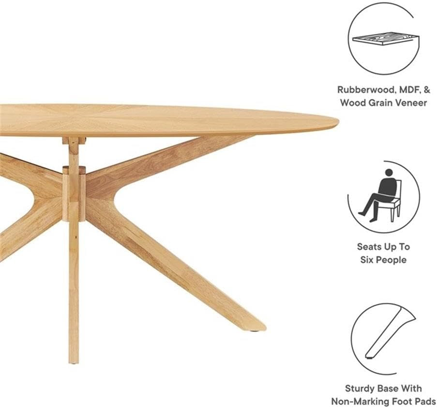 Crossroads Oak Oval Dining Table Mid Century