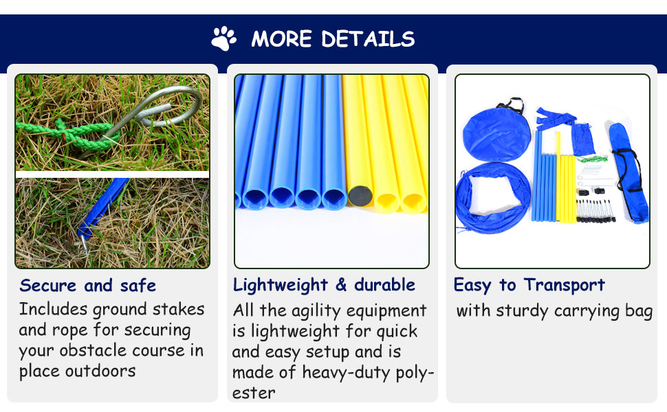 PawHut Dog Agility Starter Kit Pet Outdoor Exercise Training Set