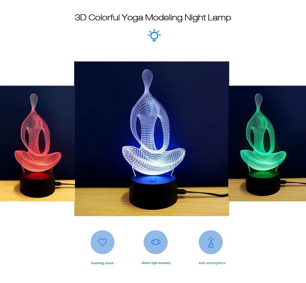 3D Colorful Yoga Model Lamp