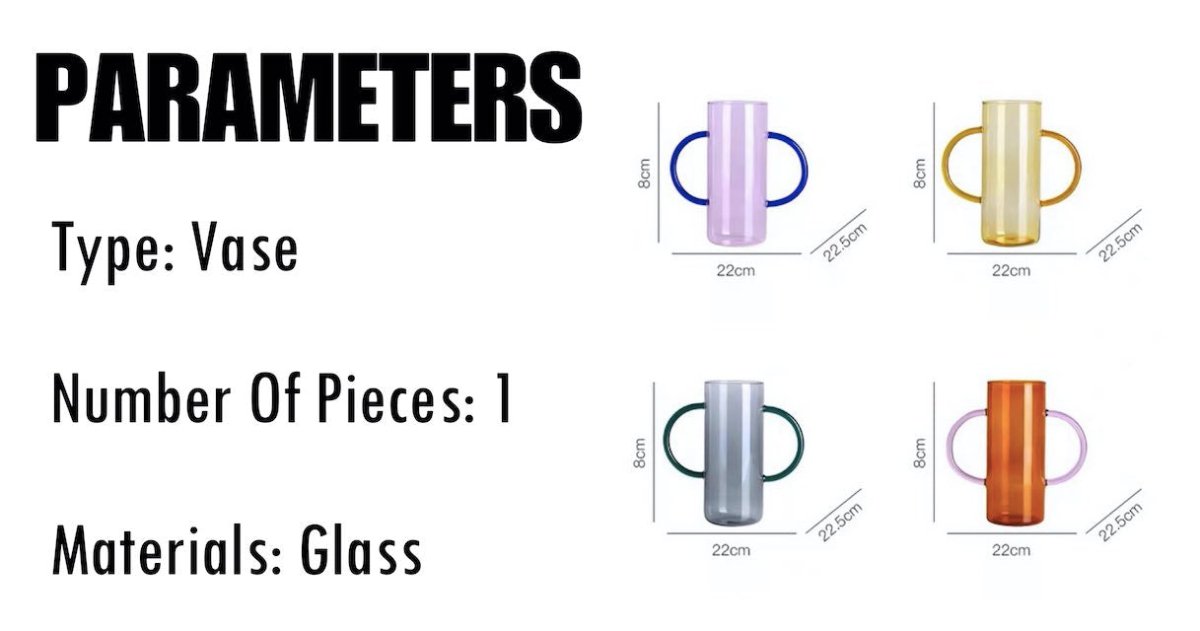 Dual-handle Dopamine Glass Flower Vase
