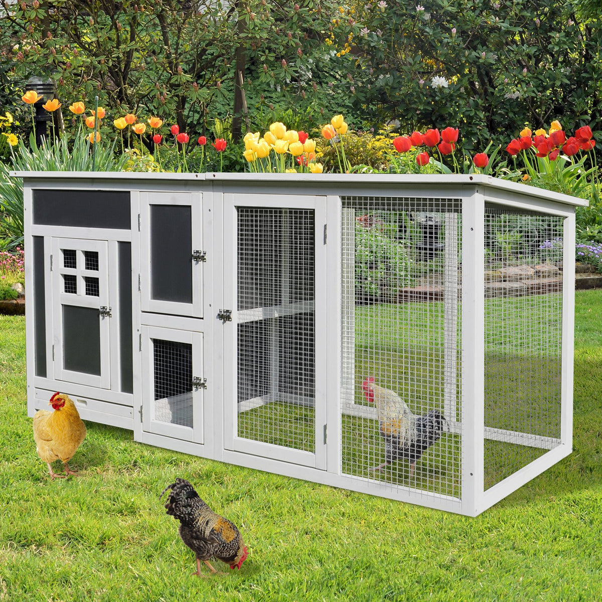 Deluxe Wood Chicken Coop Hen House