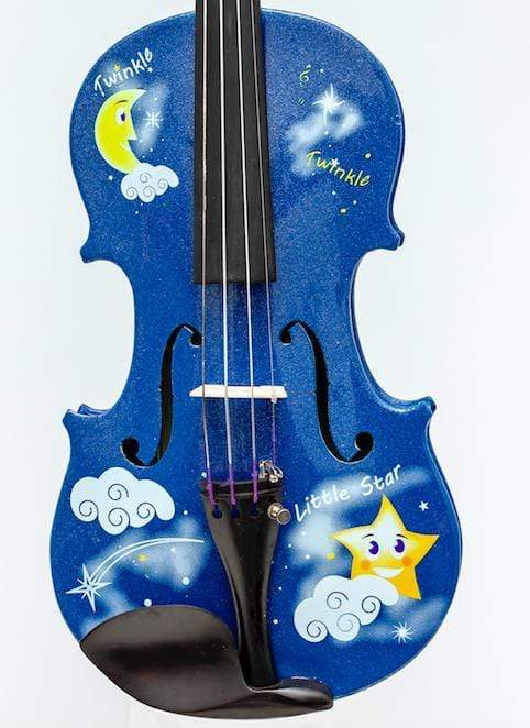 Twinkle Star Blue Violin Outfit | Crystal Fine Tuners & Brazilwood Bow